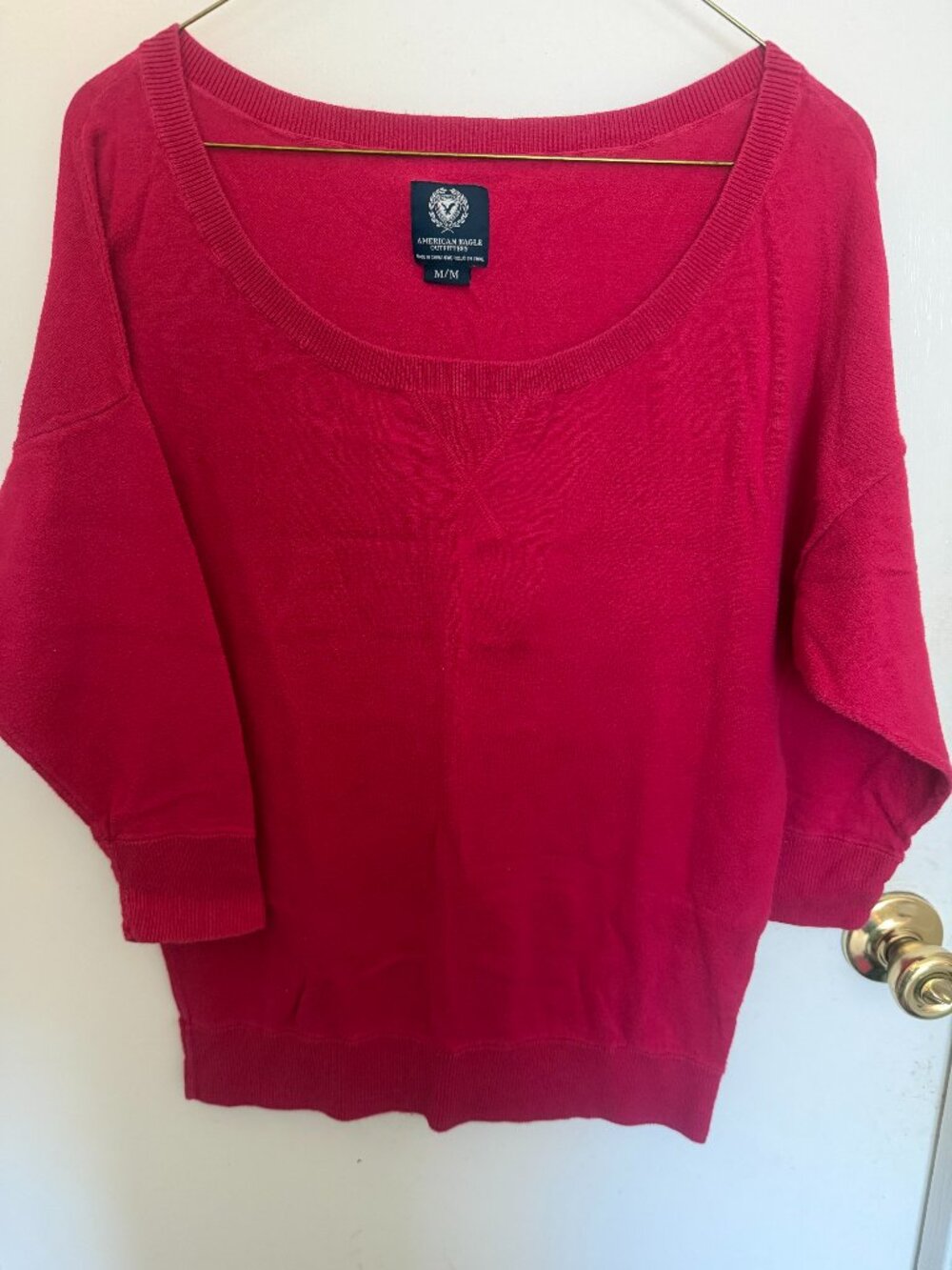 Y2K American Eagle Red Dolman Sweater W M
